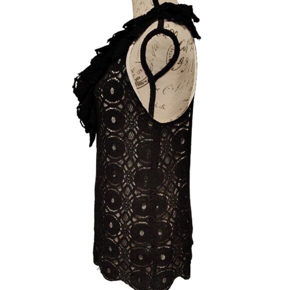 Robbie & Nikki Womens Blouse Medium Lace Ruffle Victorian Romantic Dark Boho - Picture 3 of 9